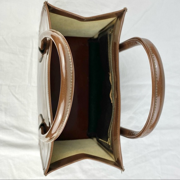 Gorgeous Vintage Ronay Dark Brown Patent Leather Handbag Purse 1960s - Picture 10 of 10